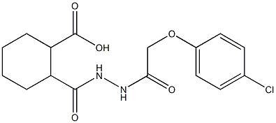 2-({2-[2-(4-chlorophenoxy)acetyl]hydrazino}carbonyl)cyclohexanecarboxylic acid Struktur