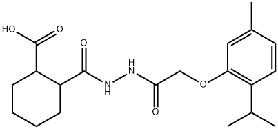 2-({2-[2-(2-isopropyl-5-methylphenoxy)acetyl]hydrazino}carbonyl)cyclohexanecarboxylic acid Struktur