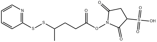 2,5-Dioxo-1-(4-(pyridin-2-yldisulfanyl)pentanoyloxy)pyrrolidine-3-sulfonic acid Struktur