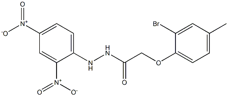 2-(2-bromo-4-methylphenoxy)-N'-(2,4-dinitrophenyl)acetohydrazide Struktur