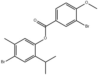 4-bromo-2-isopropyl-5-methylphenyl 3-bromo-4-methoxybenzoate Struktur