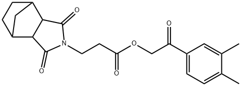 2-(3,4-dimethylphenyl)-2-oxoethyl 3-(3,5-dioxo-4-azatricyclo[5.2.1.0~2,6~]dec-4-yl)propanoate Struktur