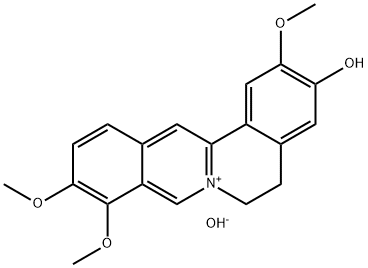 Dibenzo[a,g]quinolizinium, 5,6-dihydro-3-hydroxy-2,9,10-trimethoxy-, hydroxide (9CI) Struktur