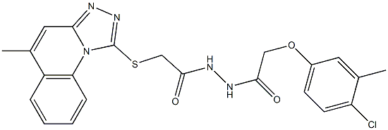 2-(4-chloro-3-methylphenoxy)-N'-{[(5-methyl[1,2,4]triazolo[4,3-a]quinolin-1-yl)sulfanyl]acetyl}acetohydrazide Struktur