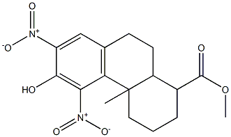 6-hydroxy-5,7-bisnitro-1,4a-dimethyl-1,2,3,4,4a,9,10,10a-octahydro-1-phenanthrenecarboxylic acid Struktur