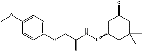 N'-(3,3-dimethyl-5-oxocyclohexylidene)-2-(4-methoxyphenoxy)acetohydrazide Struktur