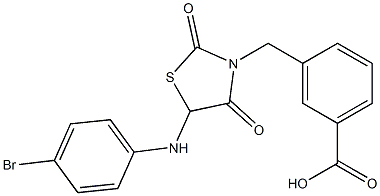 3-{[5-(4-bromoanilino)-2,4-dioxo-1,3-thiazolidin-3-yl]methyl}benzoic acid Struktur