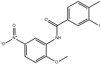 3-iodo-N-(2-methoxy-5-nitrophenyl)-4-methylbenzamide Struktur