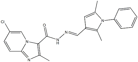 6-chloro-N'-[(2,5-dimethyl-1-phenyl-1H-pyrrol-3-yl)methylene]-2-methylimidazo[1,2-a]pyridine-3-carbohydrazide Struktur