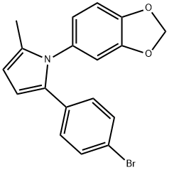 1-(1,3-benzodioxol-5-yl)-2-(4-bromophenyl)-5-methyl-1H-pyrrole Struktur