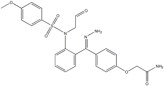 2-{4-[2-({[(4-methoxyphenyl)sulfonyl]anilino}acetyl)carbohydrazonoyl]phenoxy}acetamide Struktur