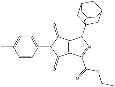 ethyl 1-(1-adamantyl)-5-(4-methylphenyl)-4,6-dioxo-1,4,5,6-tetrahydropyrrolo[3,4-c]pyrazole-3-carboxylate Struktur