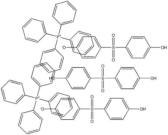 4-(4-hydroxybenzenesulfonyl)phenol bis(tetraphenylphosphanium) bis(4-(4-hydroxybenzenesulfonyl)benzen-1-olate) Struktur