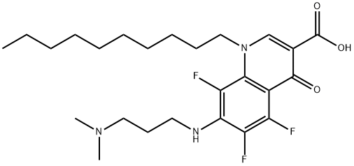 1-decyl-7-{[3-(dimethylamino)propyl]amino}-5,6,8-trifluoro-4-oxo-1,4-dihydro-3-quinolinecarboxylic acid Struktur