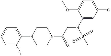 N-(5-chloro-2-methoxyphenyl)-N-{2-[4-(2-fluorophenyl)-1-piperazinyl]-2-oxoethyl}methanesulfonamide Struktur