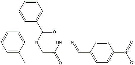 N-[2-(2-{4-nitrobenzylidene}hydrazino)-2-oxoethyl]-N-(2-methylphenyl)benzamide Struktur