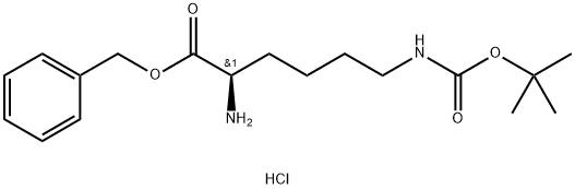 benzyl (2R)-2-amino-6-{[(tert-butoxy)carbonyl]amino}hexanoate hydrochloride Struktur