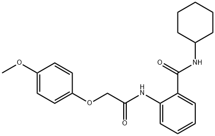 N-cyclohexyl-2-{[2-(4-methoxyphenoxy)acetyl]amino}benzamide Struktur