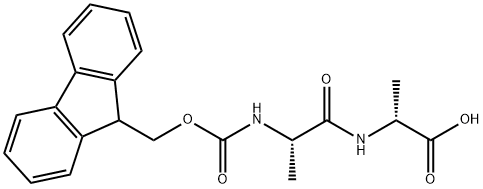 (2R)-2-[(2S)-2-({[(9H-fluoren-9-yl)methoxy]carbonyl}amino)propanamido]propanoic acid Struktur