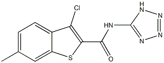 3-chloro-6-methyl-N-(1H-tetraazol-5-yl)-1-benzothiophene-2-carboxamide Struktur