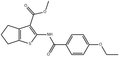 methyl 2-[(4-ethoxybenzoyl)amino]-5,6-dihydro-4H-cyclopenta[b]thiophene-3-carboxylate Struktur