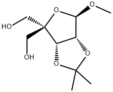 4-C-Hydroxymethyl-2,3-O-isopropylidene-1-O-methyl-beta-D-ribofuranose Struktur