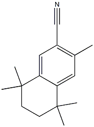 3,5,5,8,8-pentamethyl-5,6,7,8-tetrahydronaphthalene-2-carbonitrile Struktur