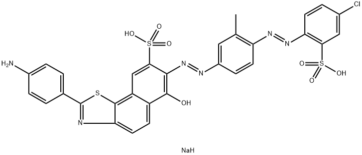 Naphtho[2,1-d]thiazole-8-sulfonic acid, 2-(4-aminophenyl)-7-[[4-[(4-chloro-2-sulfophenyl)azo]-3-methylphenyl]azo]-6-hydroxy-, disodium salt Struktur