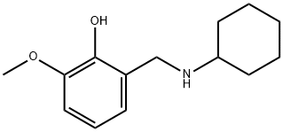 2-[(cyclohexylamino)methyl]-6-methoxyphenol Struktur