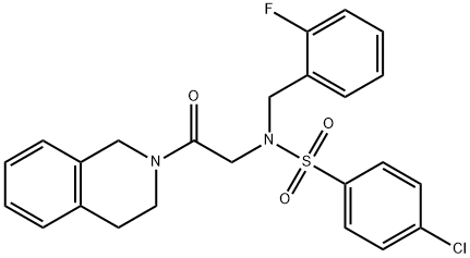 4-chloro-N-[2-(3,4-dihydroisoquinolin-2(1H)-yl)-2-oxoethyl]-N-(2-fluorobenzyl)benzenesulfonamide Struktur