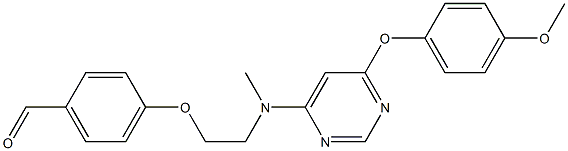 4-(2-{[6-(4-methoxyphenoxy)pyrimidin-4-yl]methylamino}ethoxy)benzaldehyde Struktur