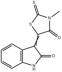 3-(3-methyl-4-oxo-2-thioxo-1,3-thiazolidin-5-ylidene)-1,3-dihydro-2H-indol-2-one Struktur