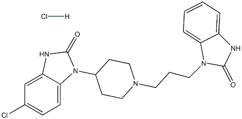 5-chloro -1- [1-[3-(2,3-dihydro-2-oxo -1H-benzimidazol-1-yl)propyl]-4-piperidinyl]1,3-dihydro-2H-benzimidazol-2-one hydrochloride Struktur