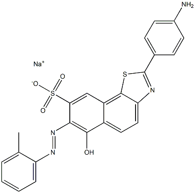 Naphtho[2,1-d]thiazole-8-sulfonic acid, 2-(4-aminophenyl)-6-hydroxy-7-[(2-methylphenyl)azo]-, monosodium salt Struktur