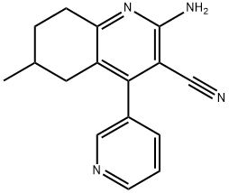 2-amino-6-methyl-4-(pyridin-3-yl)-5,6,7,8-tetrahydroquinoline-3-carbonitrile Struktur