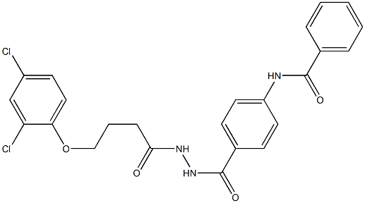 N-[4-({2-[4-(2,4-dichlorophenoxy)butanoyl]hydrazino}carbonyl)phenyl]benzamide Struktur