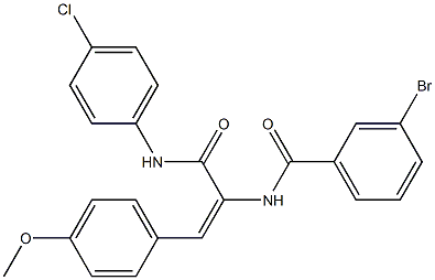 3-bromo-N-[1-[(4-chloroanilino)carbonyl]-2-(4-methoxyphenyl)vinyl]benzamide Struktur