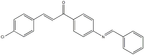 1-[4-(benzylideneamino)phenyl]-3-(4-chlorophenyl)-2-propen-1-one Struktur