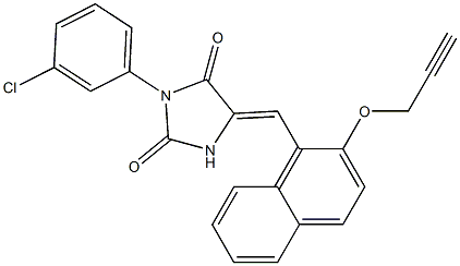 3-(3-chlorophenyl)-5-{[2-(2-propynyloxy)-1-naphthyl]methylene}-2,4-imidazolidinedione Struktur