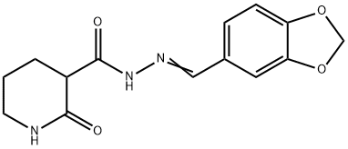 N'-(1,3-benzodioxol-5-ylmethylene)-2-oxo-3-piperidinecarbohydrazide Struktur