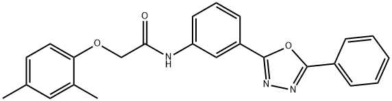 2-(2,4-dimethylphenoxy)-N-[3-(5-phenyl-1,3,4-oxadiazol-2-yl)phenyl]acetamide Struktur