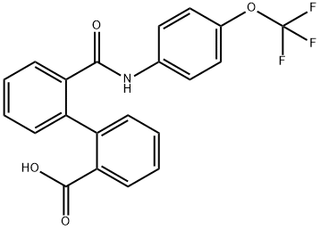 2'-{[4-(trifluoromethoxy)anilino]carbonyl}[1,1'-biphenyl]-2-carboxylic acid Struktur