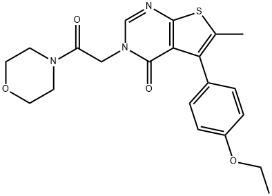 5-(4-ethoxyphenyl)-6-methyl-3-[2-(4-morpholinyl)-2-oxoethyl]thieno[2,3-d]pyrimidin-4(3H)-one Struktur