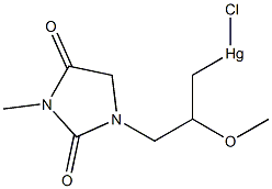 1-(3-Chloromercuri-2-methoxy-1-propyl)-3-methylhydantoin. Struktur