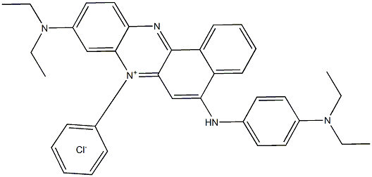 Benzo[a]phenazinium, 9-(diethylamino)-5-[[4-(diethylamino)phenyl]amino]-7-phenyl-, chloride Struktur