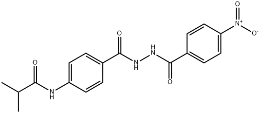 2-methyl-N-(4-{[2-(4-nitrobenzoyl)hydrazino]carbonyl}phenyl)propanamide Struktur