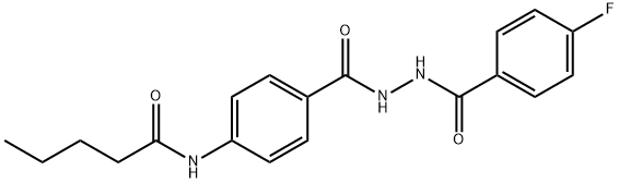 N-(4-{[2-(4-fluorobenzoyl)hydrazino]carbonyl}phenyl)pentanamide Struktur