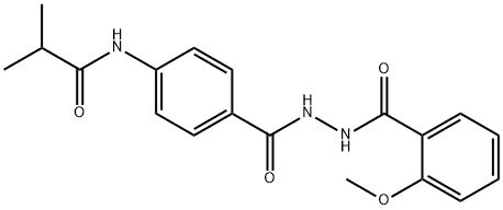 N-(4-{[2-(2-methoxybenzoyl)hydrazino]carbonyl}phenyl)-2-methylpropanamide Struktur