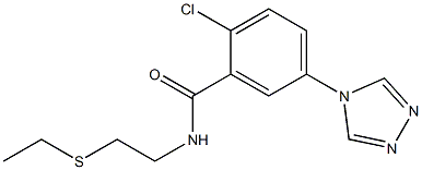 2-chloro-N-[2-(ethylsulfanyl)ethyl]-5-(4H-1,2,4-triazol-4-yl)benzamide Struktur