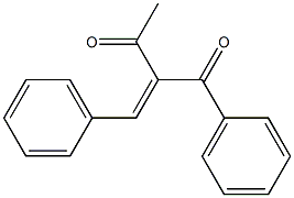 2-benzylidene-1-phenyl-1,3-butanedione Struktur